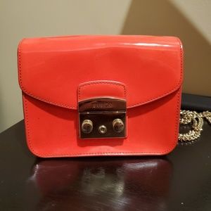 Furla Metropolis Neon Orange Crossbody Bag